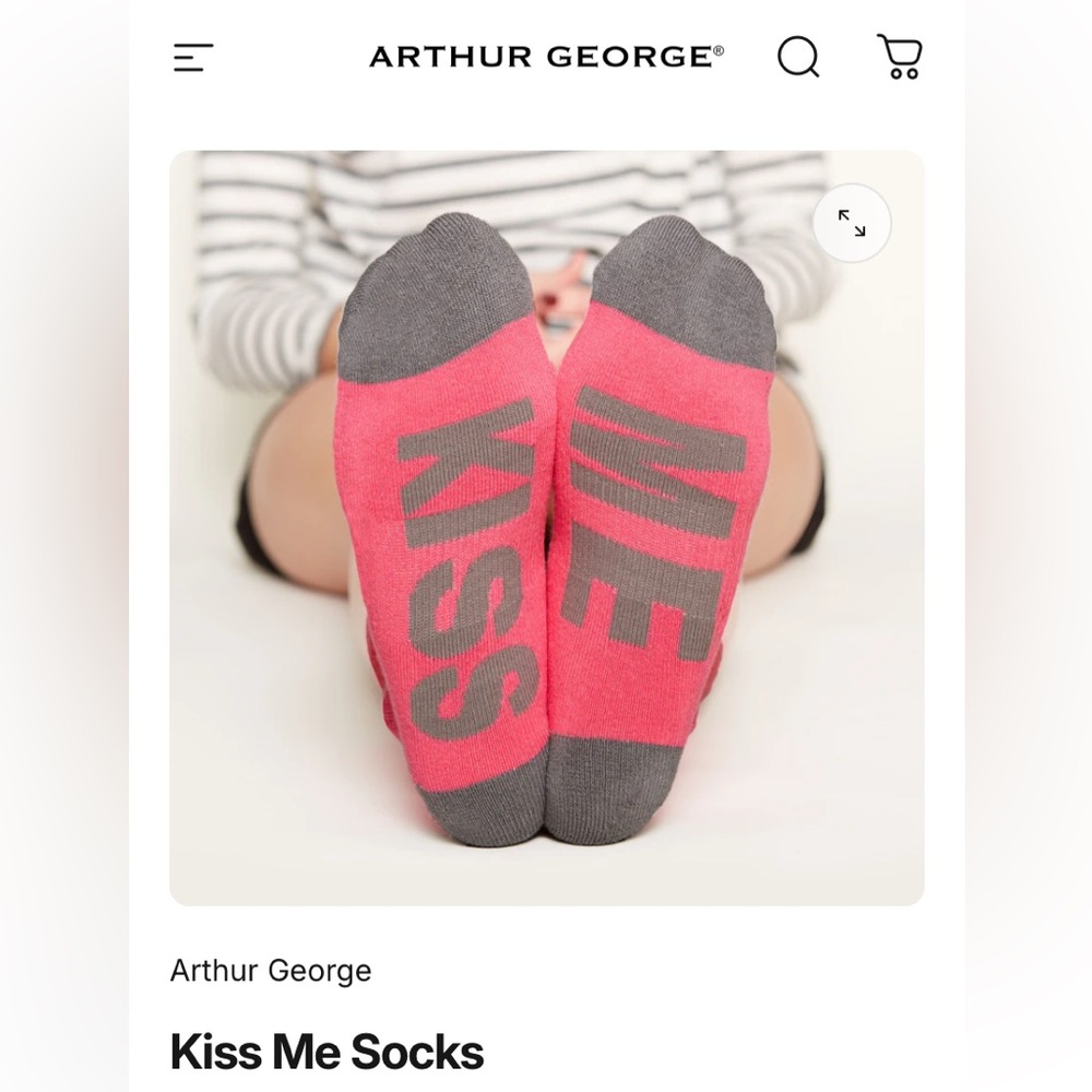 Arthur George Non-Slip Socks Sizes 2-4T “Kiss Me” - Picture 7 of 7